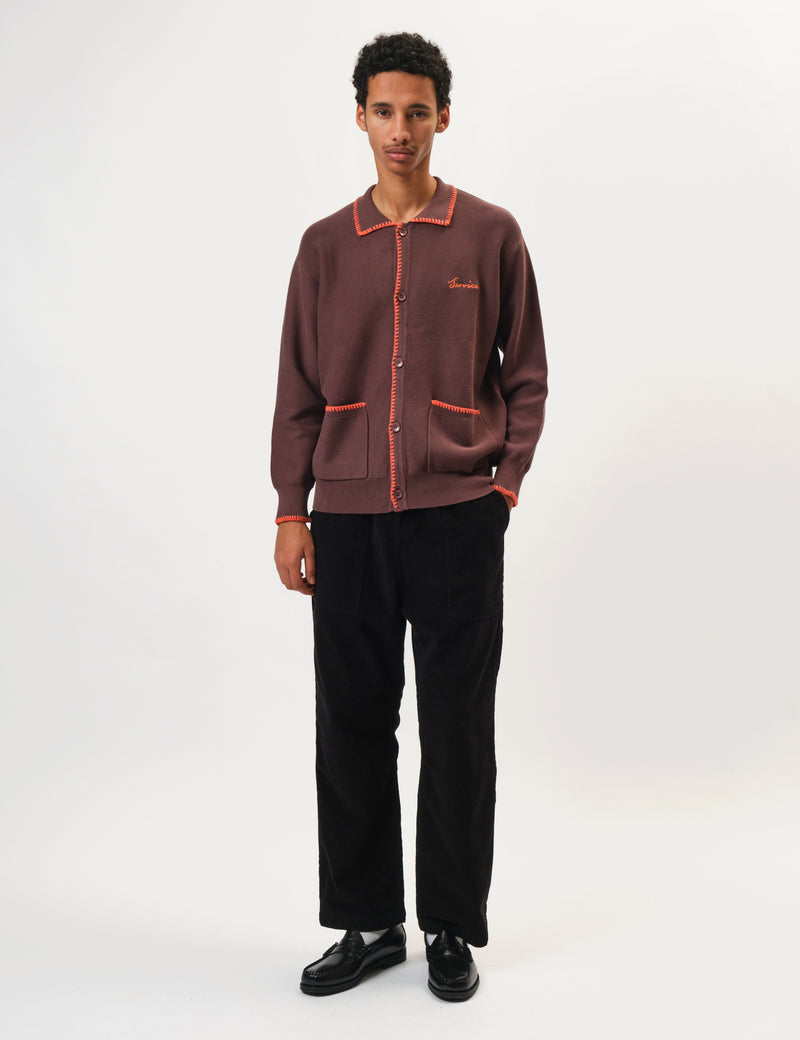 Service Works Blanket Stitch Cardigan - Brown