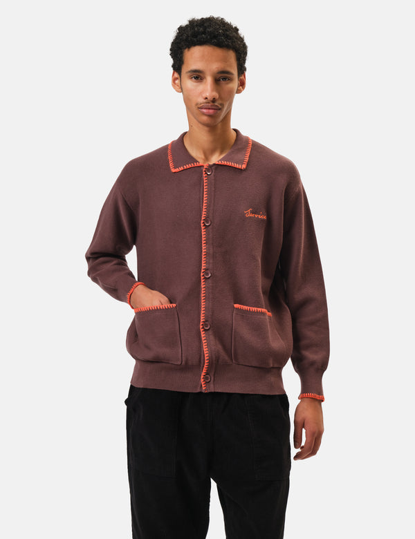 Service Works Blanket Stitch Cardigan - Brown