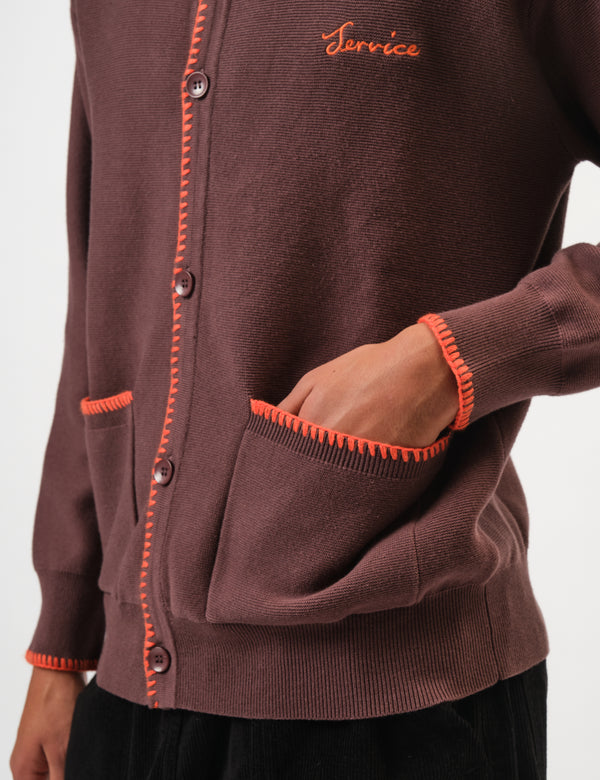 Service Works Blanket Stitch Cardigan - Brown