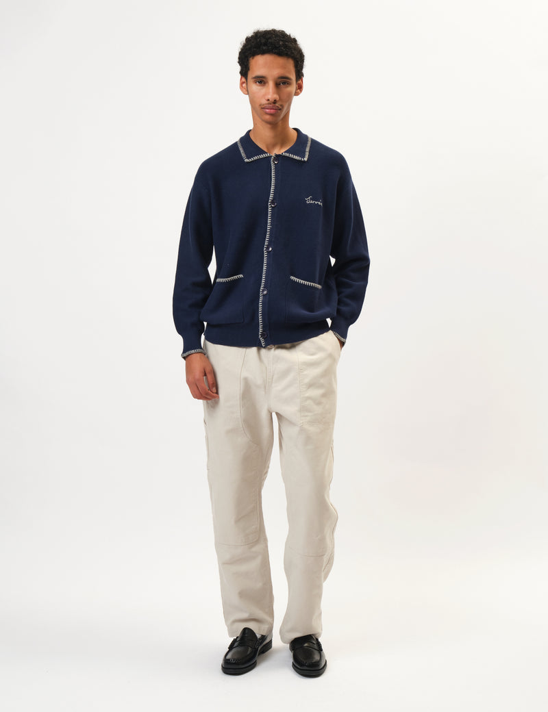 Service Works Blanket Stitch Cardigan - Navy Blue