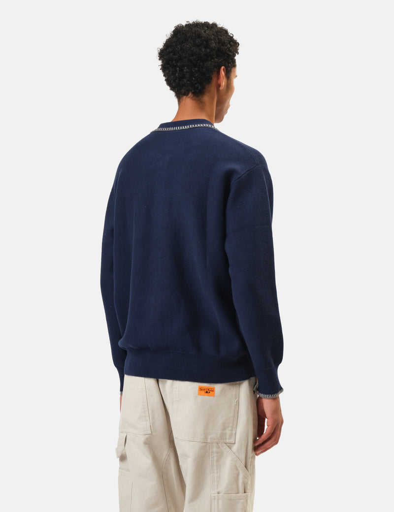 Service Works Blanket Stitch Cardigan - Navy Blue