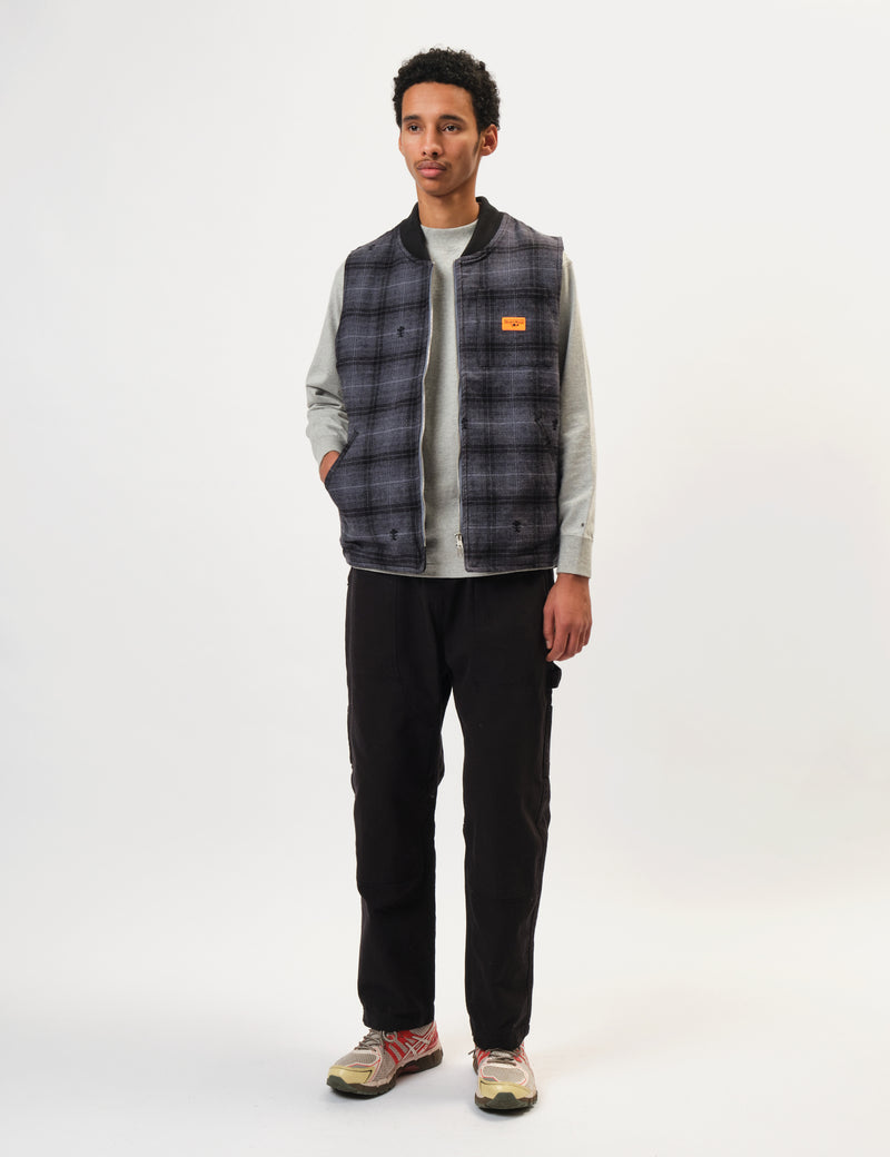 Service Works Thistle Plaid Work Vest - Black