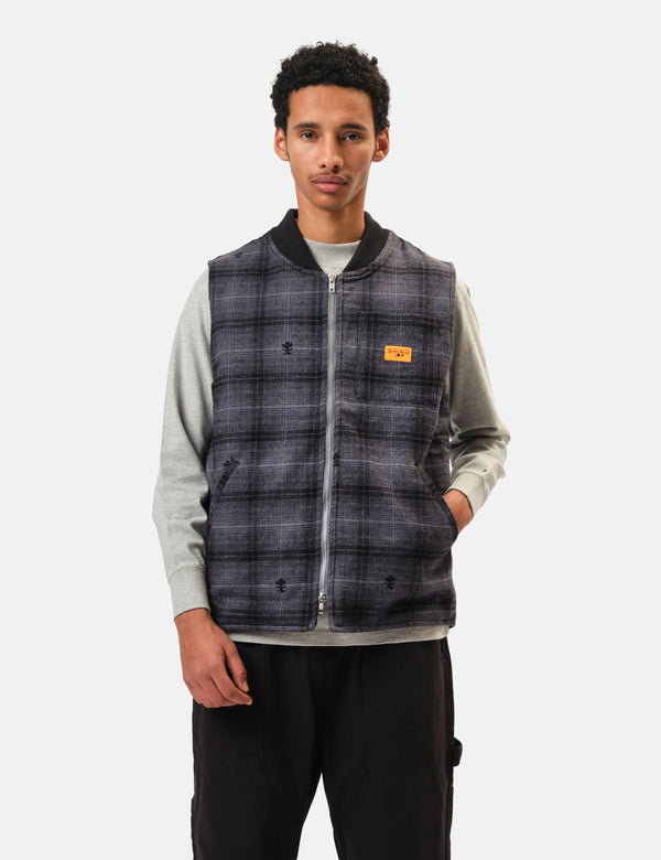Service Works Thistle Plaid Work Vest - Black
