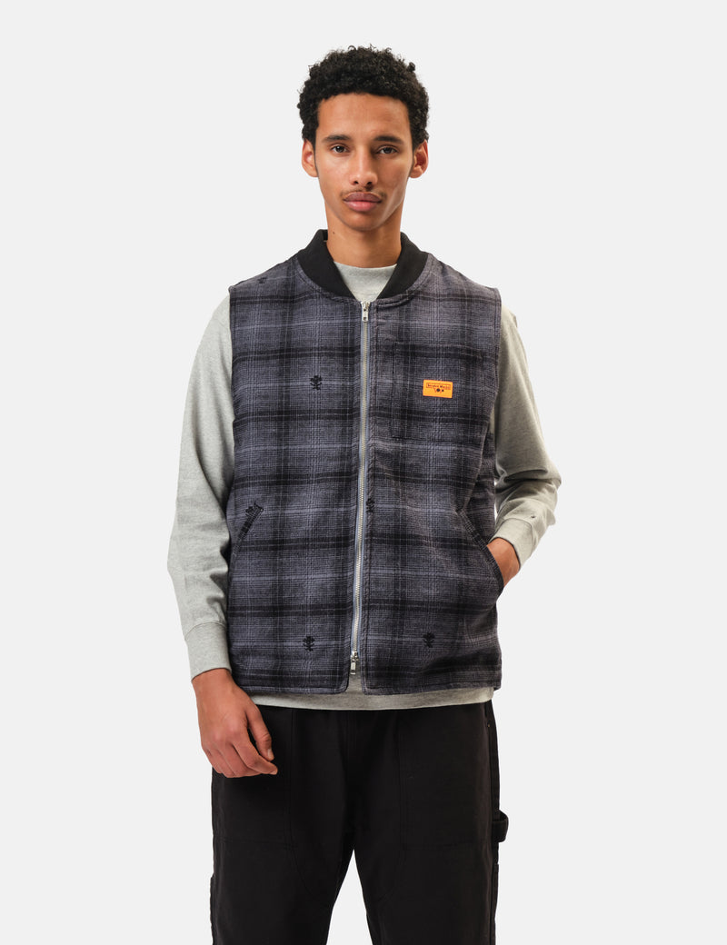 Service Works Thistle Plaid Work Vest - Black