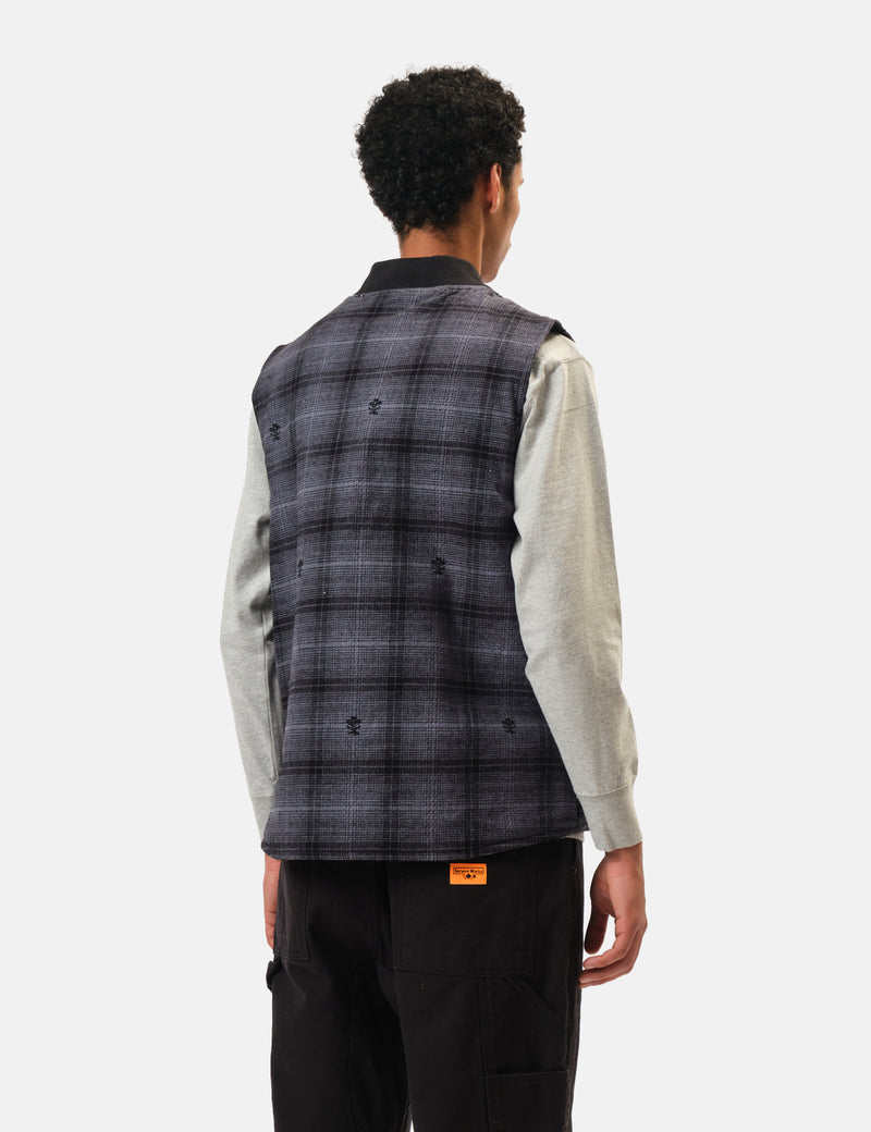 Service Works Thistle Plaid Work Vest - Black