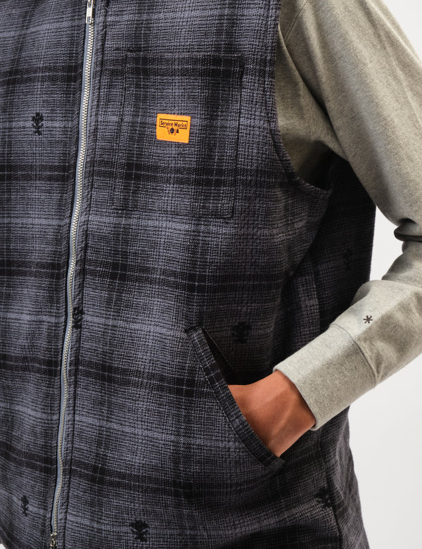 Service Works Thistle Plaid Work Vest - Black