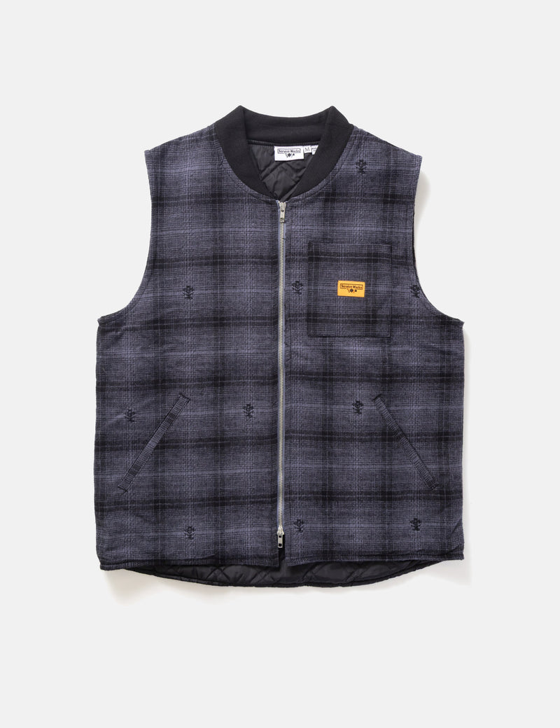 Service Works Thistle Plaid Work Vest - Black
