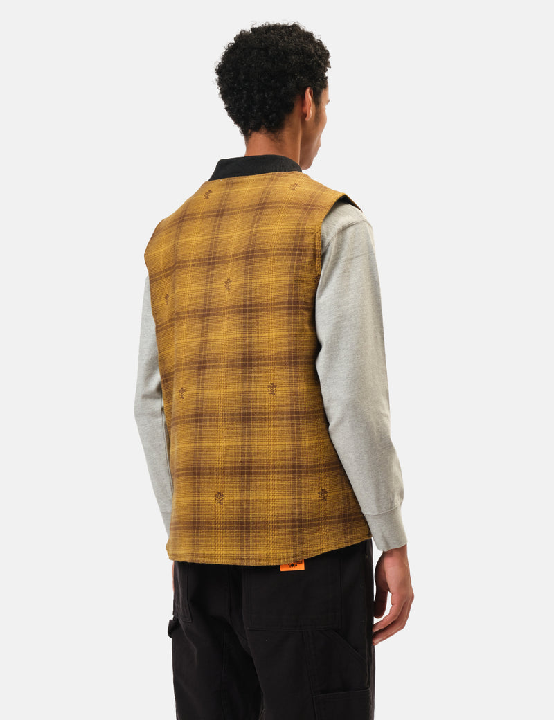 Service Works Thistle Plaid Work Vest - Ochre Yellow