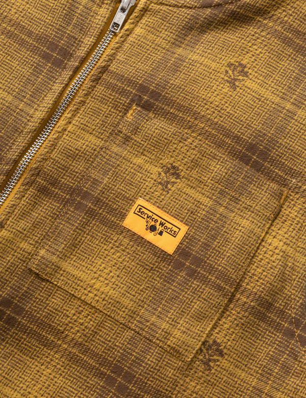 Service Works Thistle Plaid Work Vest - Ochre Yellow