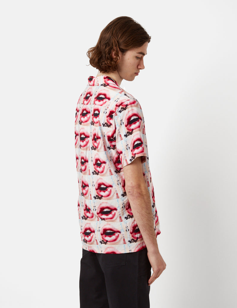 Thisisneverthat Lips Short Sleeve Shirt (Rayon) - Pink