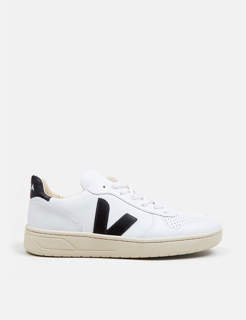 Baskets Veja V-10 - Cuir Blanc/Noir
