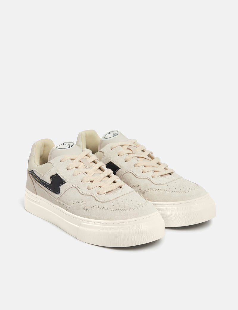Stepney Workers Club Pearl S-Strike Trainers (Suede Mix) - Ecru/Black