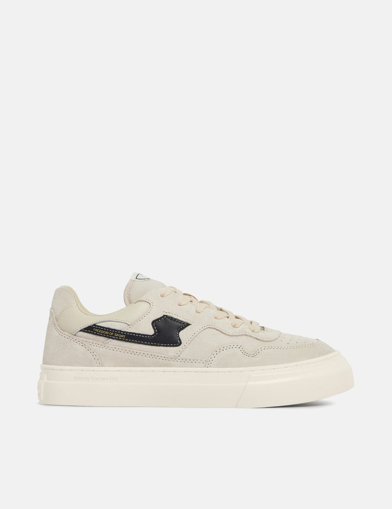 Stepney Workers Club Pearl S-Strike Trainers (Suede Mix) - Ecru/Black