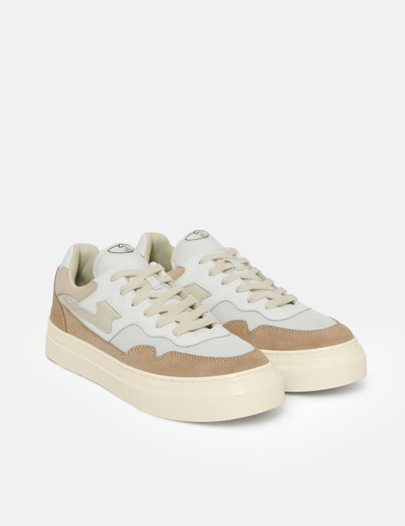 Stepney Workers Club Pearl S-Strike Trainers (Suede Mix) - White/Earth