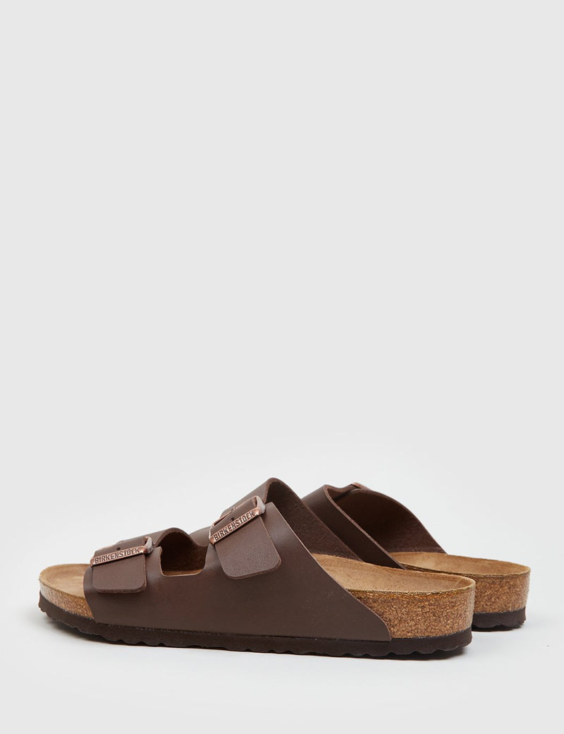 Birkenstock Arizona Leather Sandals (Regular) - Dark Brown
