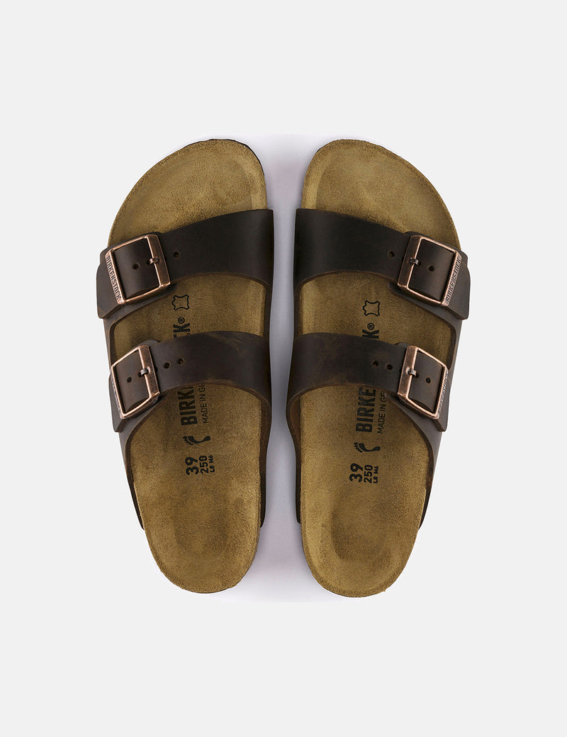 Birkenstock Arizona Oiled Leather Sandals (Regular) - Habana