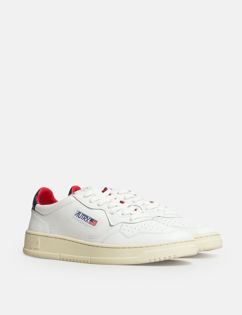 Autry Medalist LN18 Trainers (Leather) - White/Navy/Red