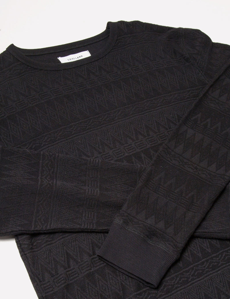 Soulland Stef Jacquard T-shirt - Black