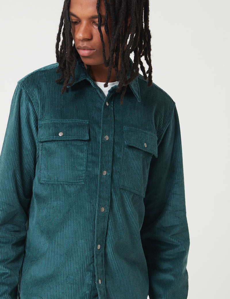 Dickies Ivel Cord Shirt - Forest Green