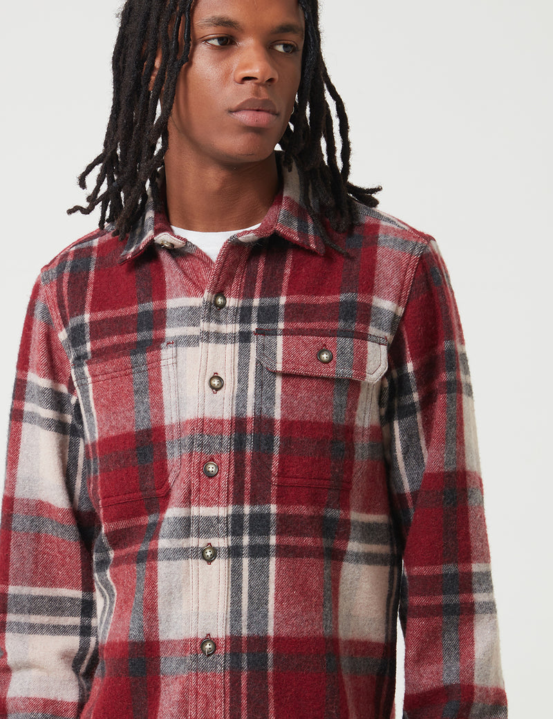 Dickies Melber Check Shirt (Wool) - Maroon