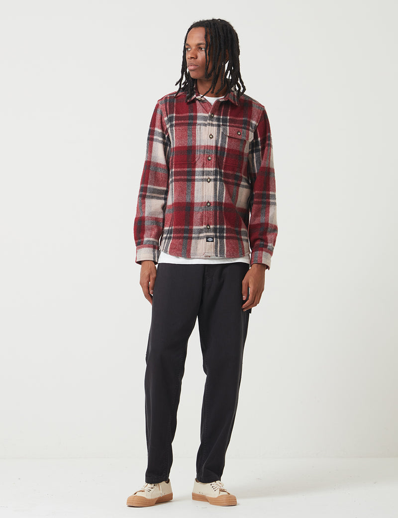 Dickies Melber Check Shirt (Wool) - Maroon