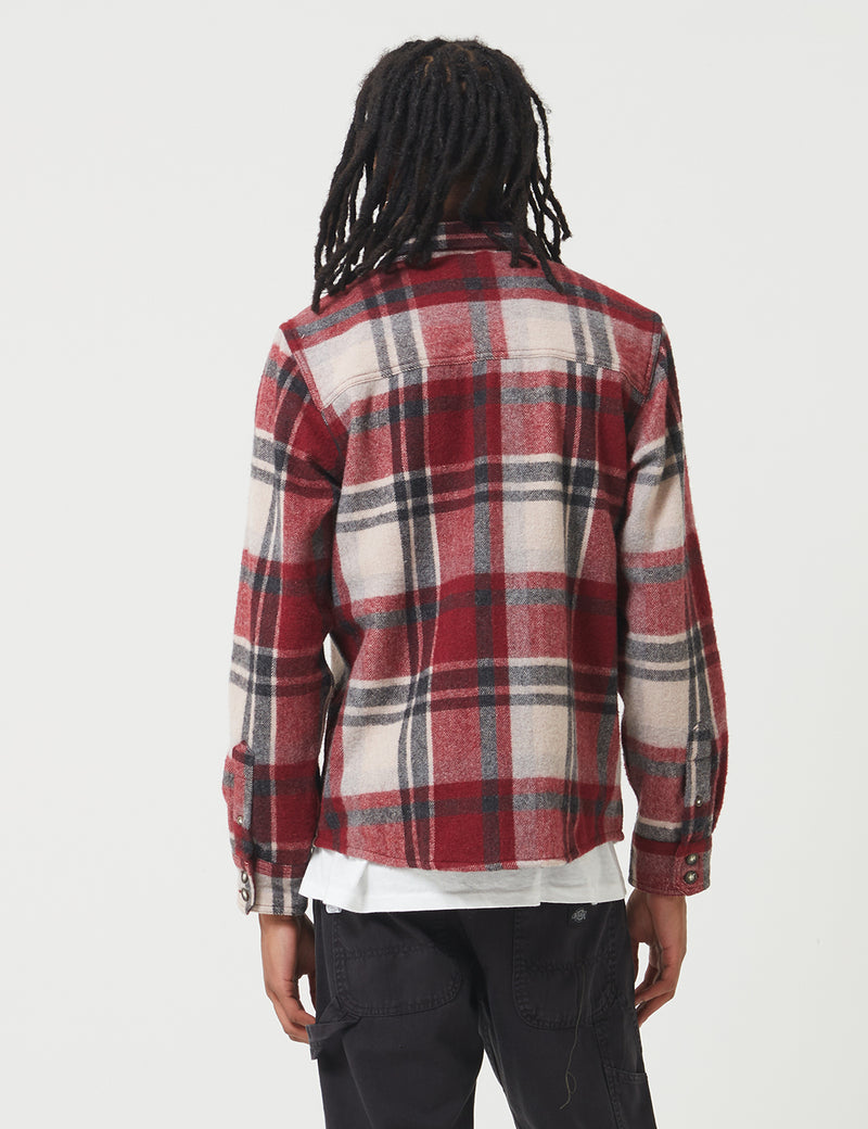 Dickies Melber Check Shirt (Wool) - Maroon