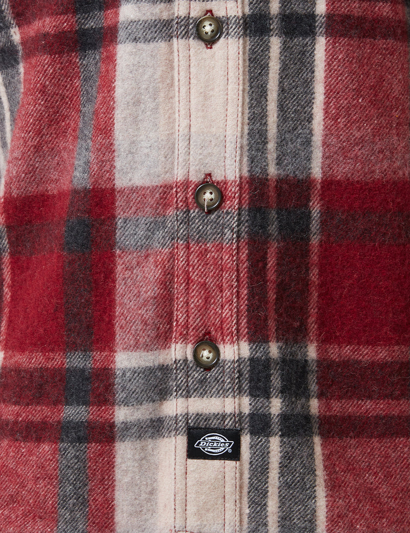 Dickies Melber Check Shirt (Wool) - Maroon