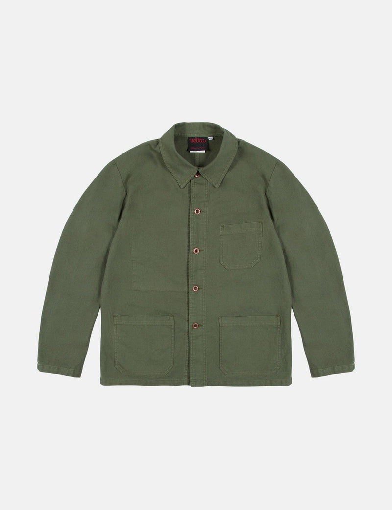 Vetra French Workwear Jacket Short (Cotton Drill)-Jade Green