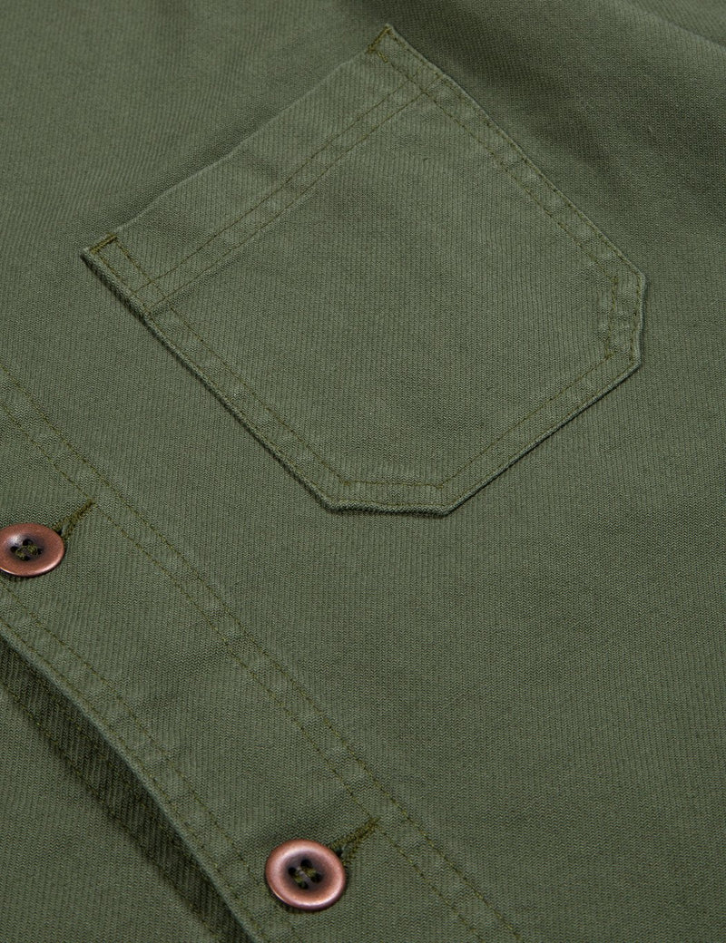 Vetra French Workwear Jacket Short (Cotton Drill)-Jade Green