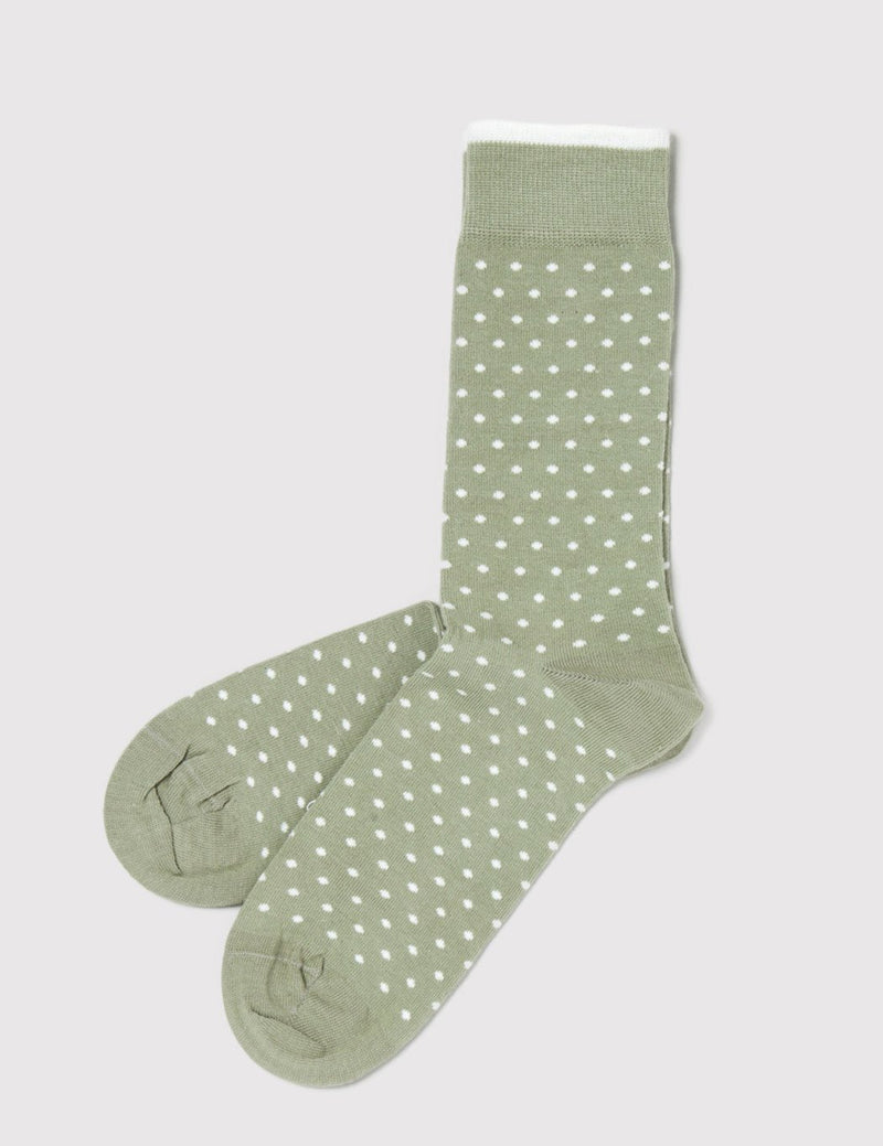 Democratique Polka Dot Socks - Sand/White - Article