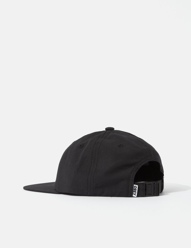 OBEY Lower Case Tech 6-Panel Strapback Cap - Black