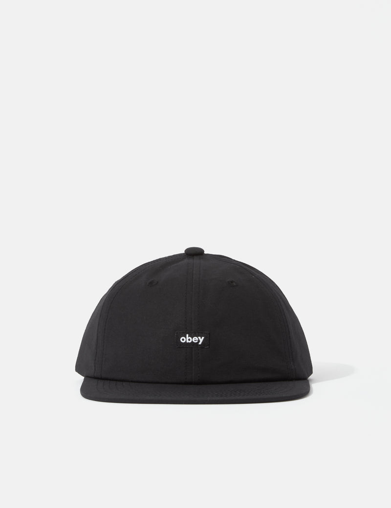 OBEY Lower Case Tech 6-Panel Strapback Cap - Black