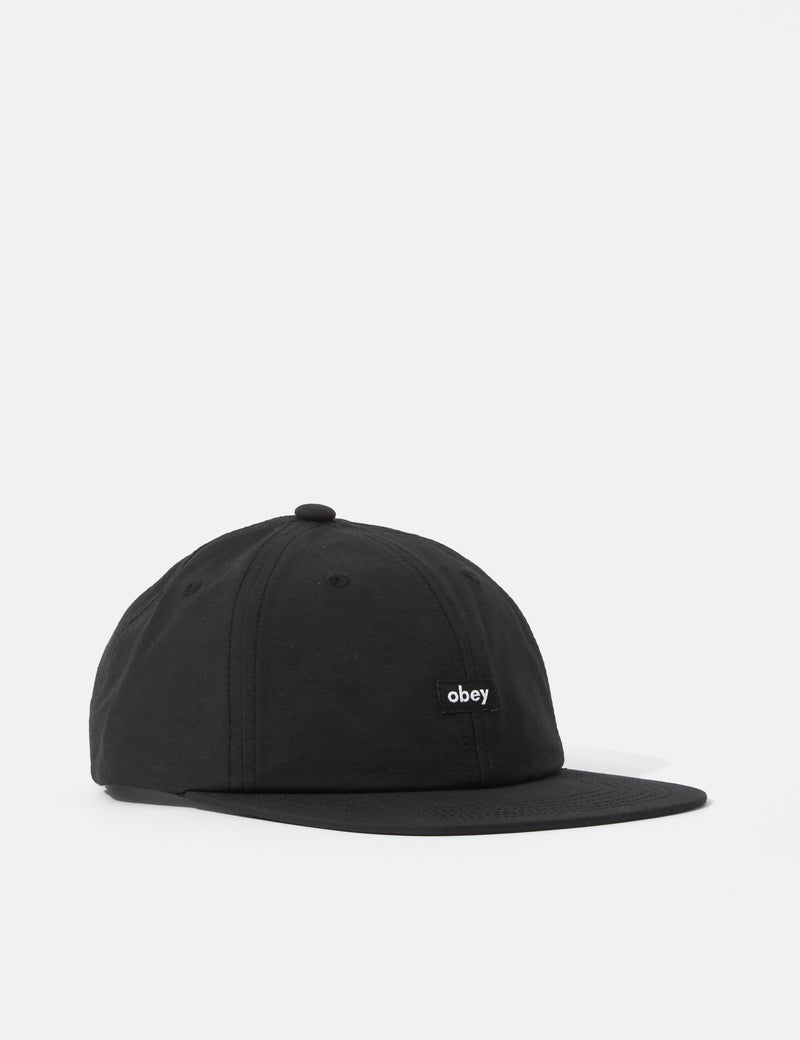 OBEY Lower Case Tech 6-Panel Strapback Cap - Black