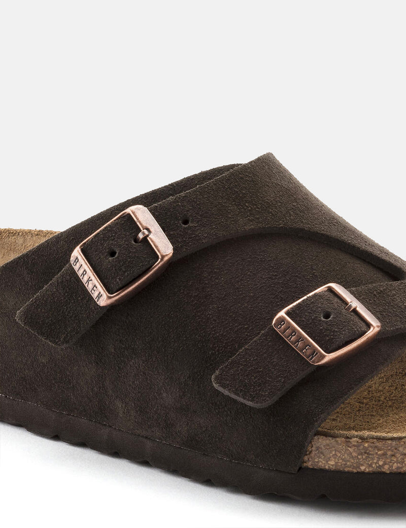 Birkenstock Zürich Suede Leather (Regular, Soft Footbed) - Moka