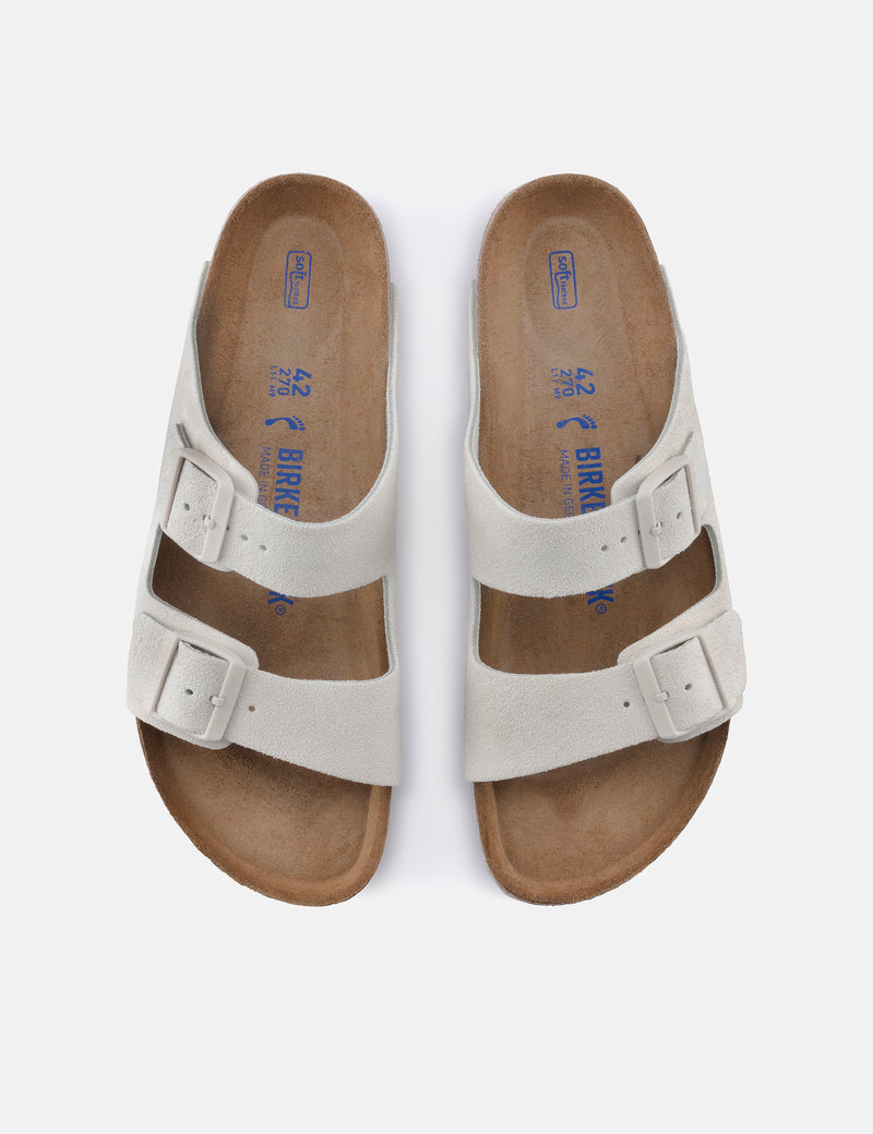 Birkenstock Arizona Suede Leather (Regular) - Antique White