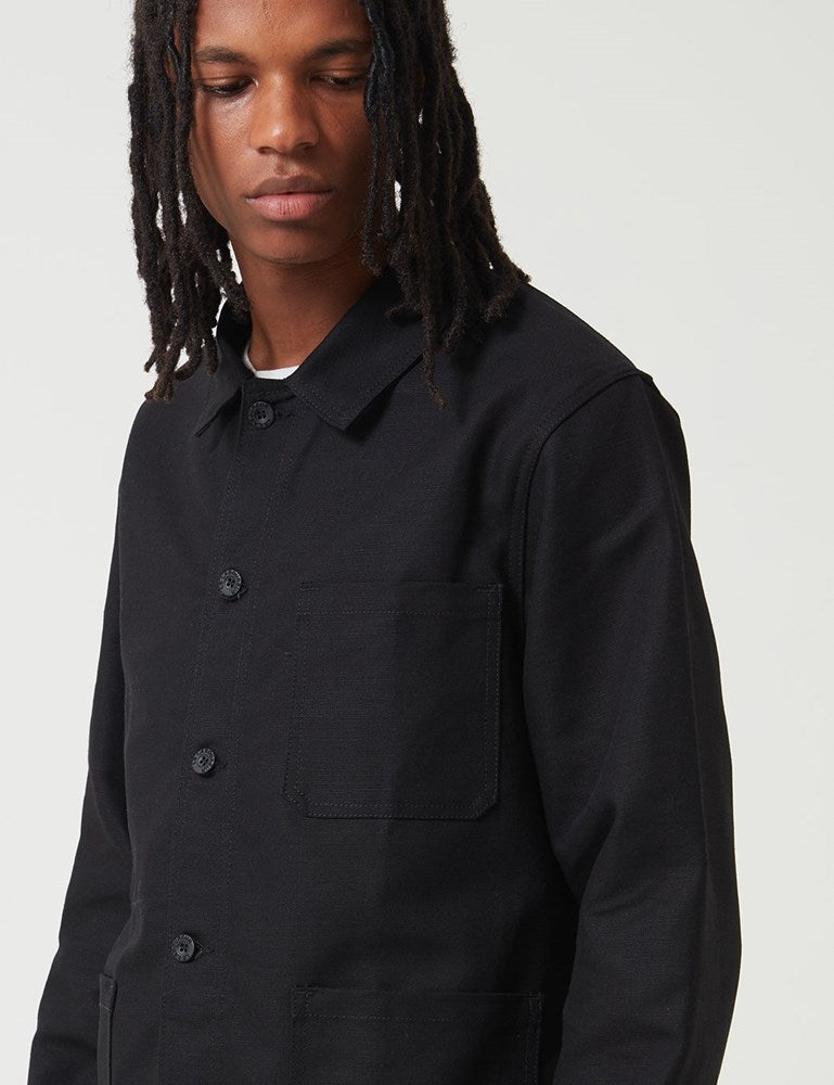 Le Laboureur Work Jacket (Linen) - Black