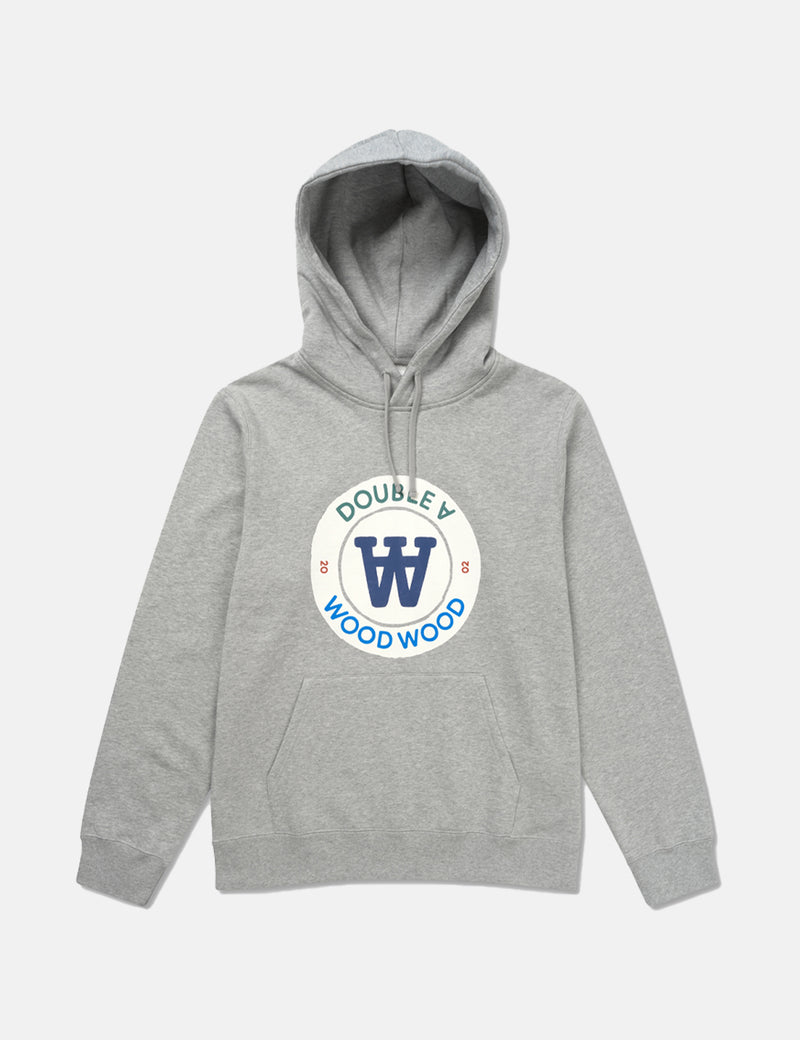 Sweat à Capuche Wood Wood Ian Crest - Gris Chiné
