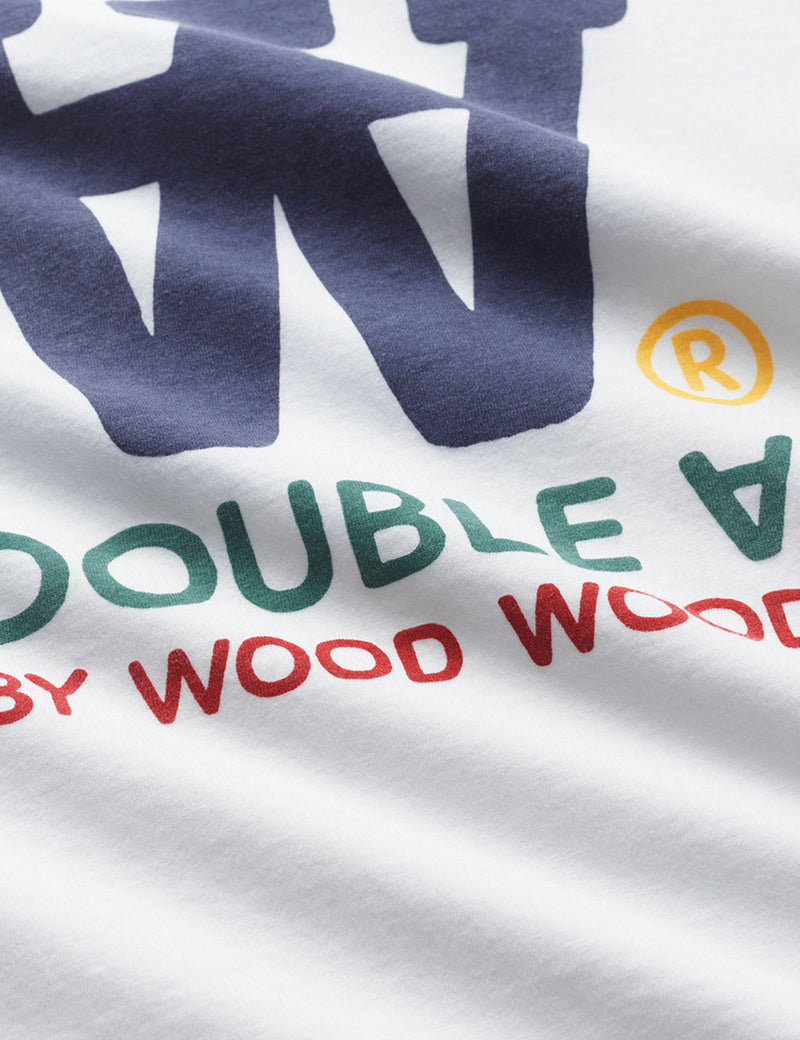 Wood WoodエースタイポTシャツ-ホワイト