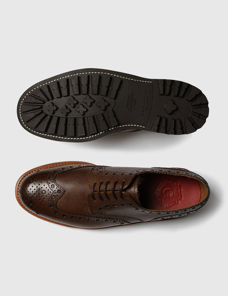 Grenson Archie Brogue Shoes - Alpine Brown