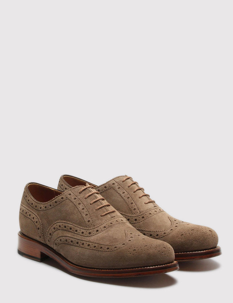Grenson Stanley Suede Shoes - Almond Suede
