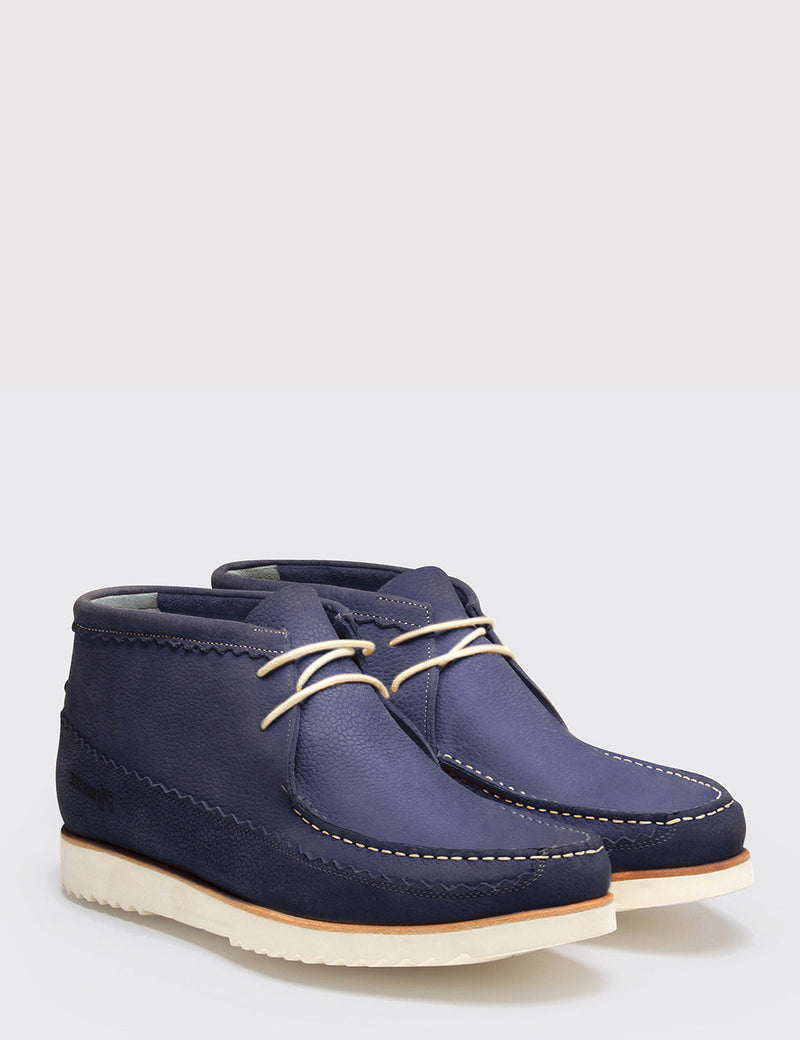Grenson Oliver Moccasins - Navy Nubuck