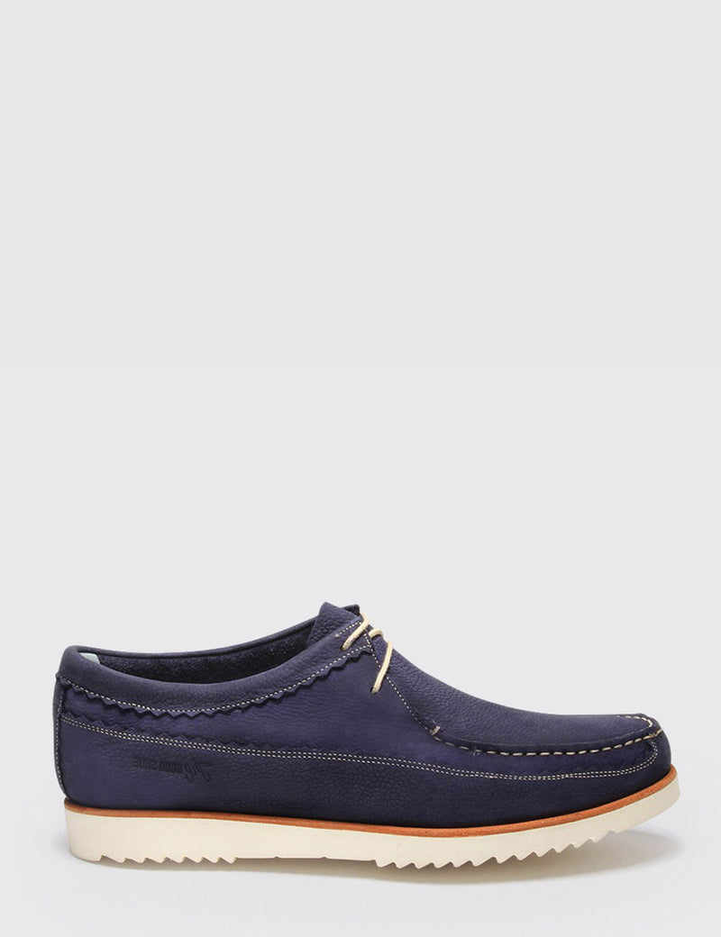 Grenson Owen Moccasins - Navy Nubuck