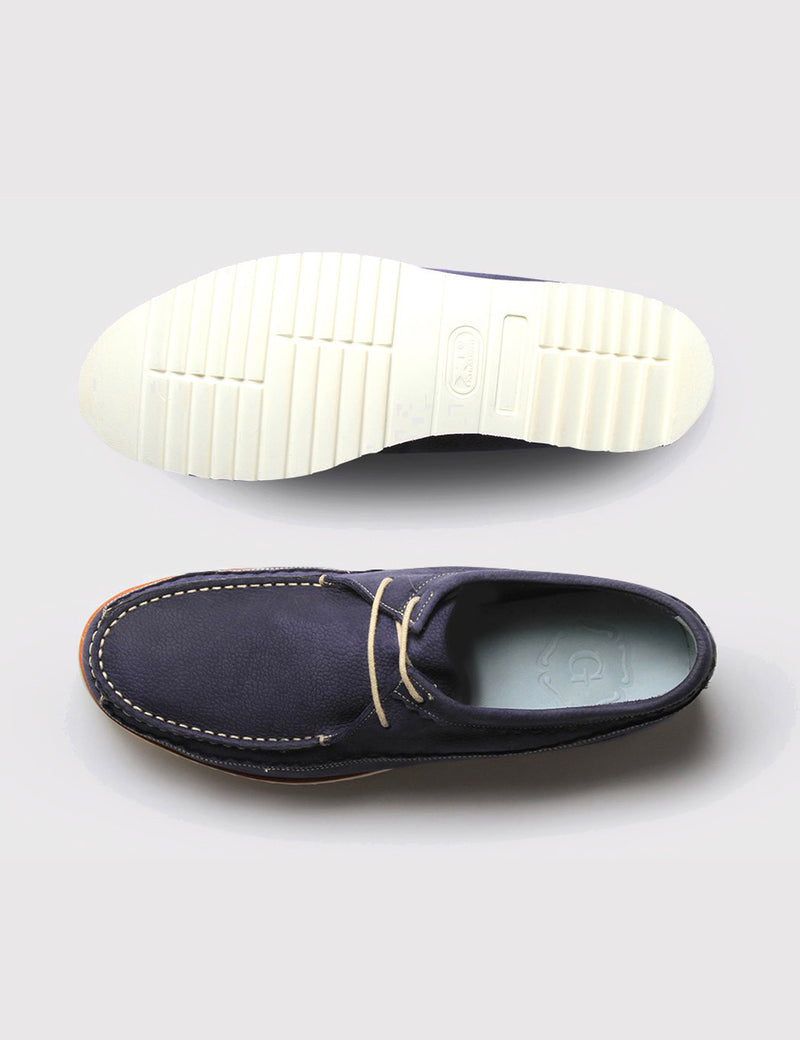 Grenson Owen Moccasins - Navy Nubuck