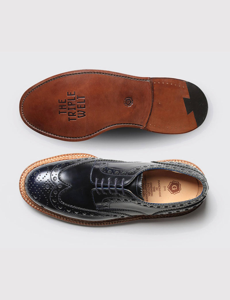 Grenson Archie Triple Welt - Navy Rub Off