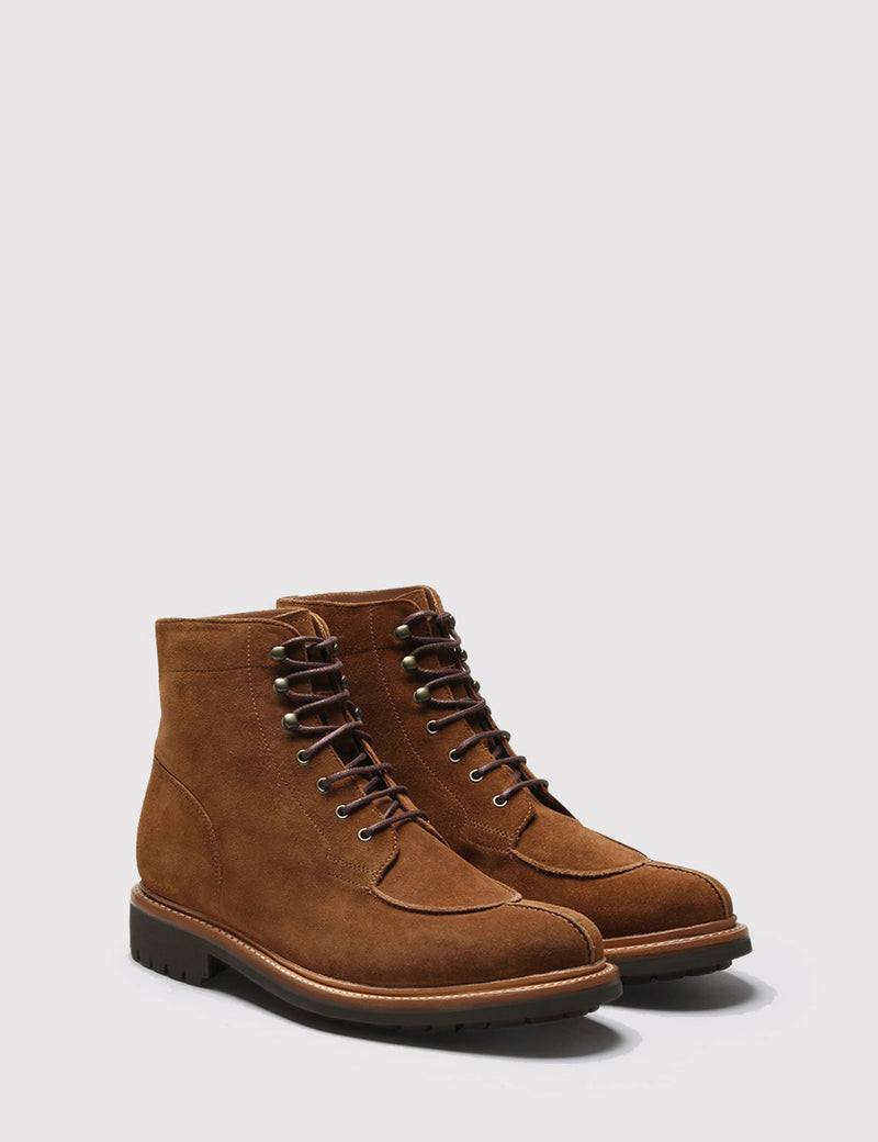 Grenson Grover Suede Apron Boot - Snuff