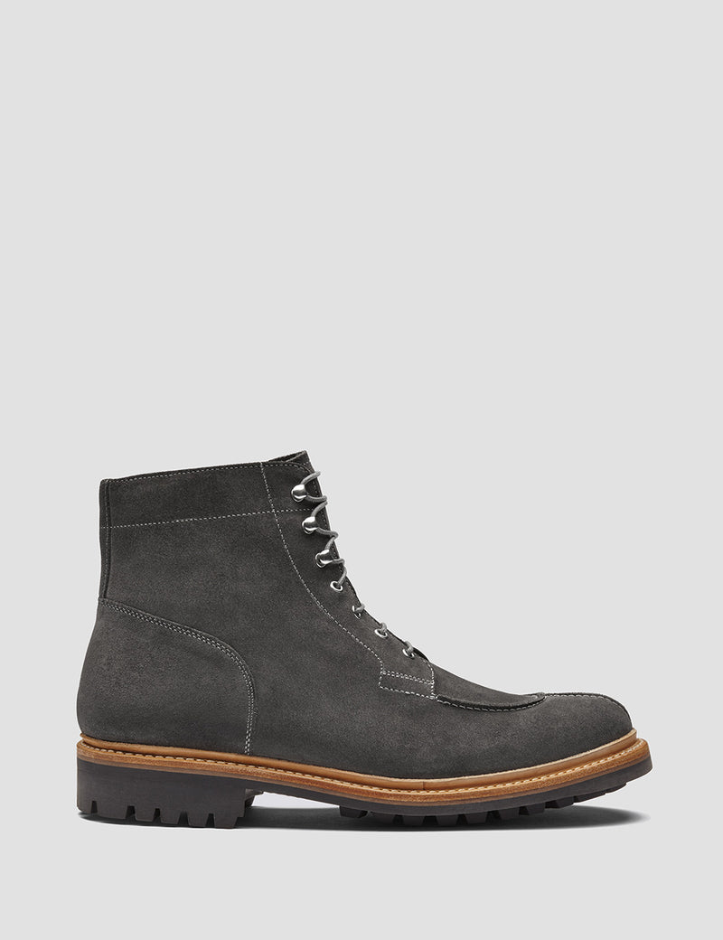 Grenson Grover Suede Apron Boot - Lavagne Grey