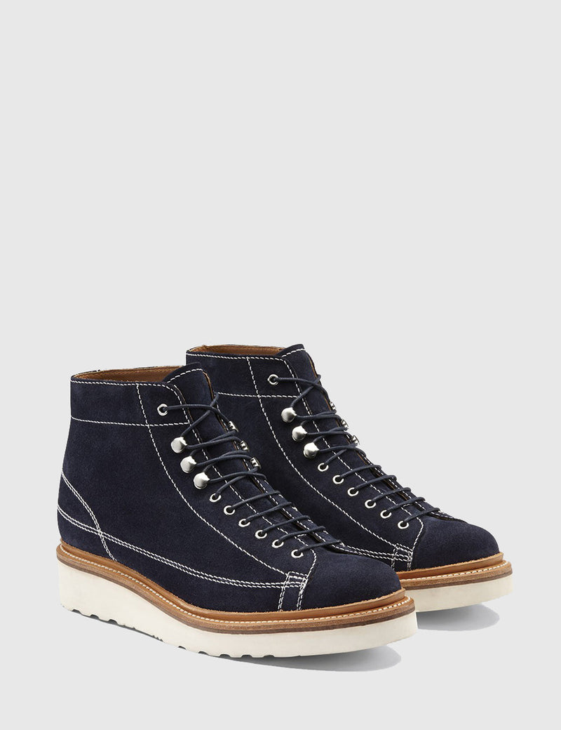 Grenson Andy Suede Monkey Boot - Navy