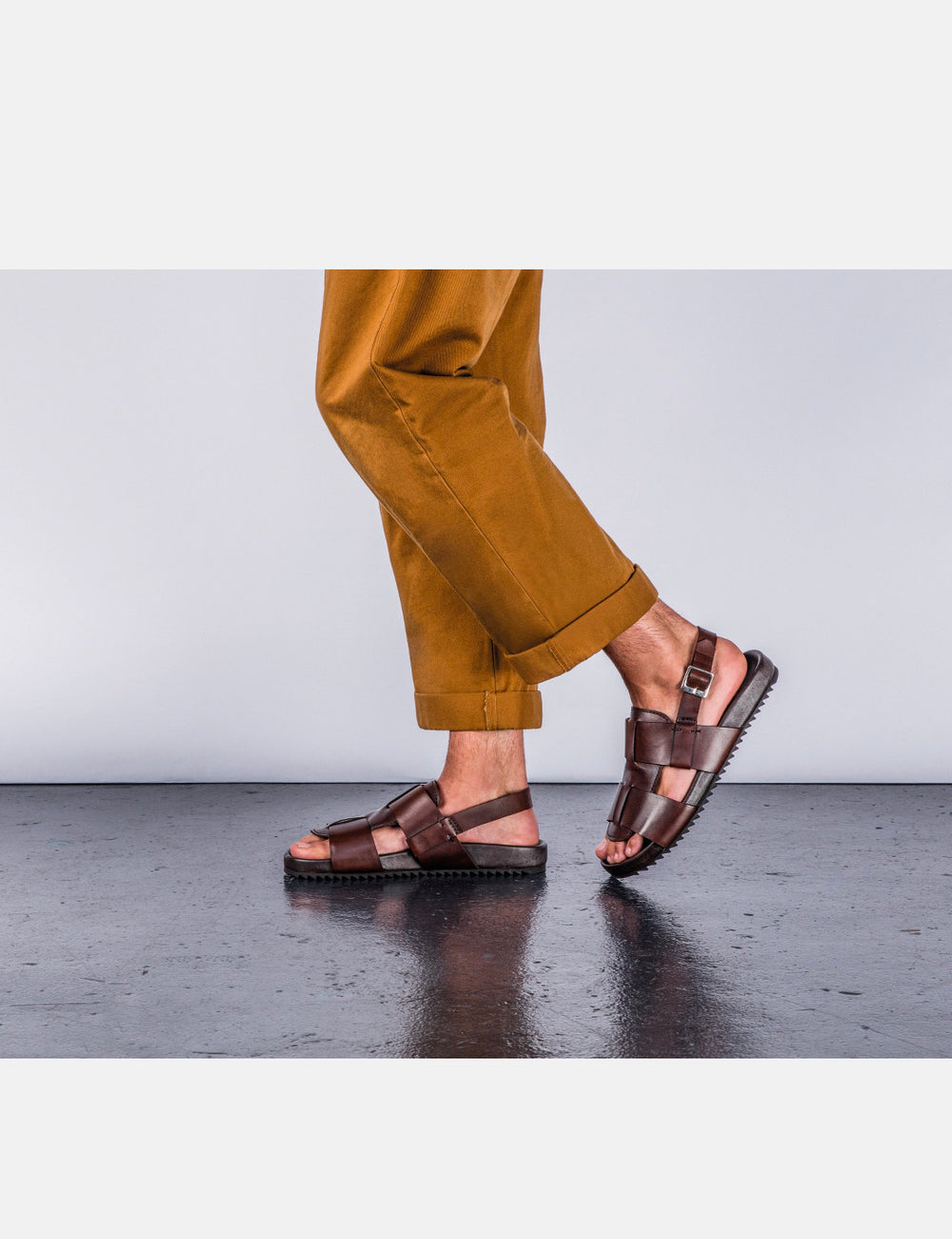 Grenson Wiley Sandal Hand Painted Brown URBAN EXCESS