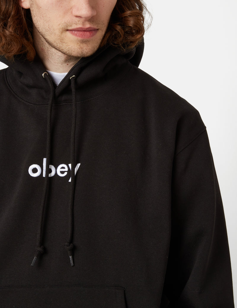 OBEY ロウワーケース フード付きスウェットシャツ - ブラック