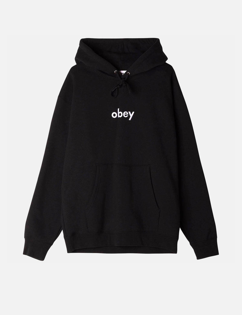 OBEY ロウワーケース フード付きスウェットシャツ - ブラック
